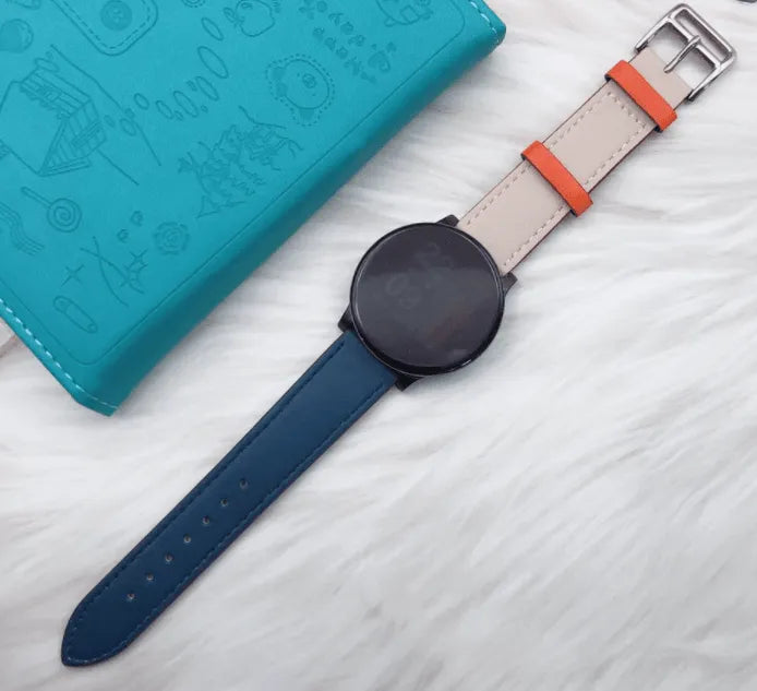 Amazfit GTS 4 Leather Duo Strap (White/ Dark Blue)