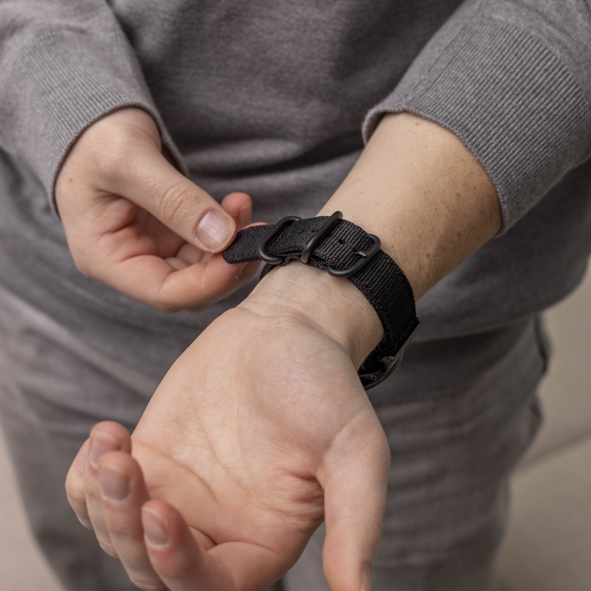 Garmin Fenix 5x/6x Nylonarmband mit Schnallenverschluss (Schwarz)