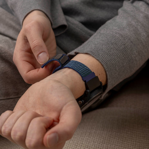Bracelet nylon boucle Garmin Fenix 8 - 51mm (bleu)