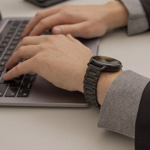 Bracelet acier Samsung Gear Sport (noir)