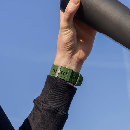 Correa silicona brillante Garmin Fenix 5x/6x (verde militar)