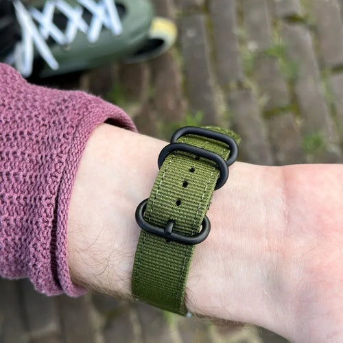 Bracelet nylon avec boucle Fossil Gen 4 Explorist HR (vert)