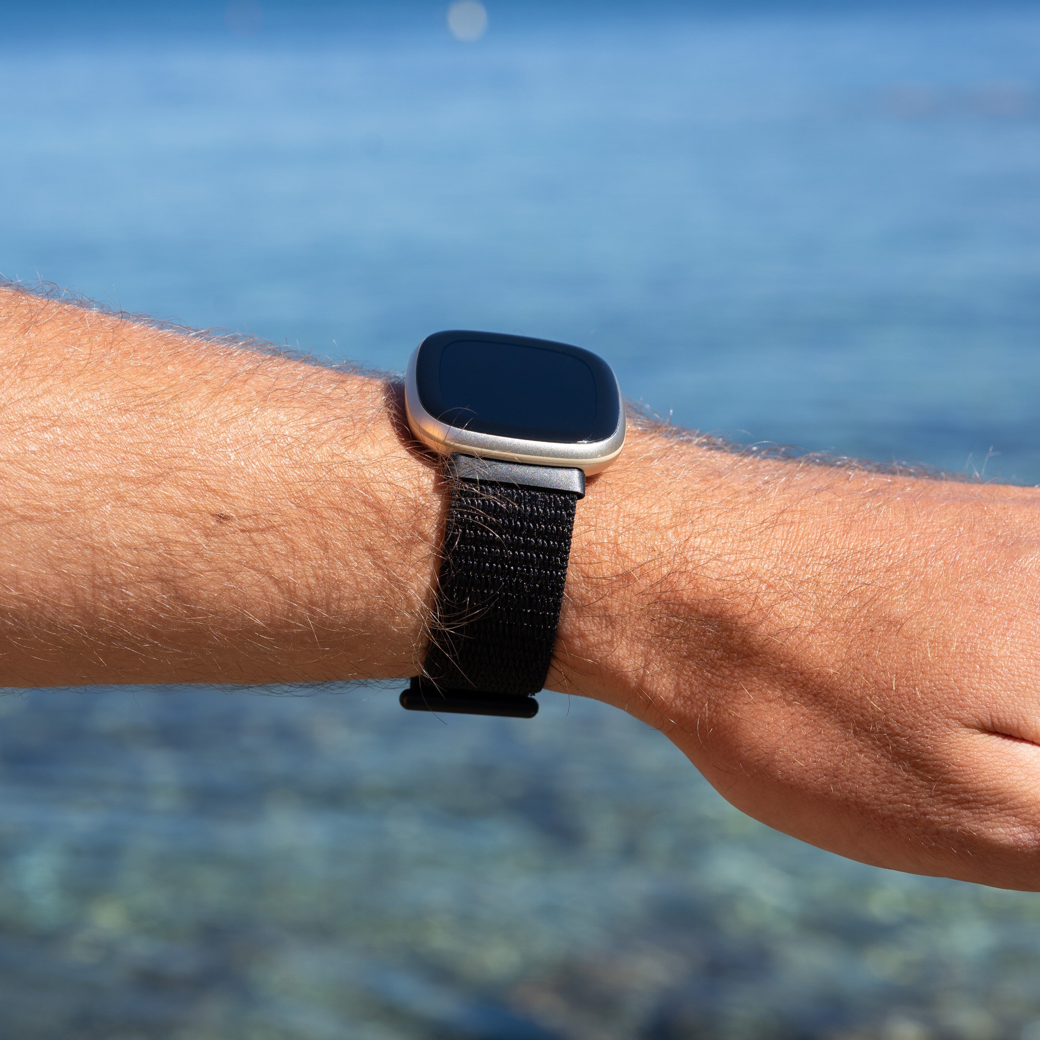 Correa nylon Fitbit Sense (negra)