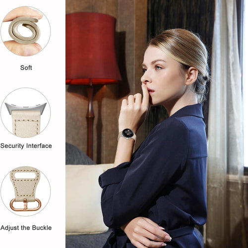 Bracelet cuir à boucle Google Pixel Watch 5 - 41mm (beige)