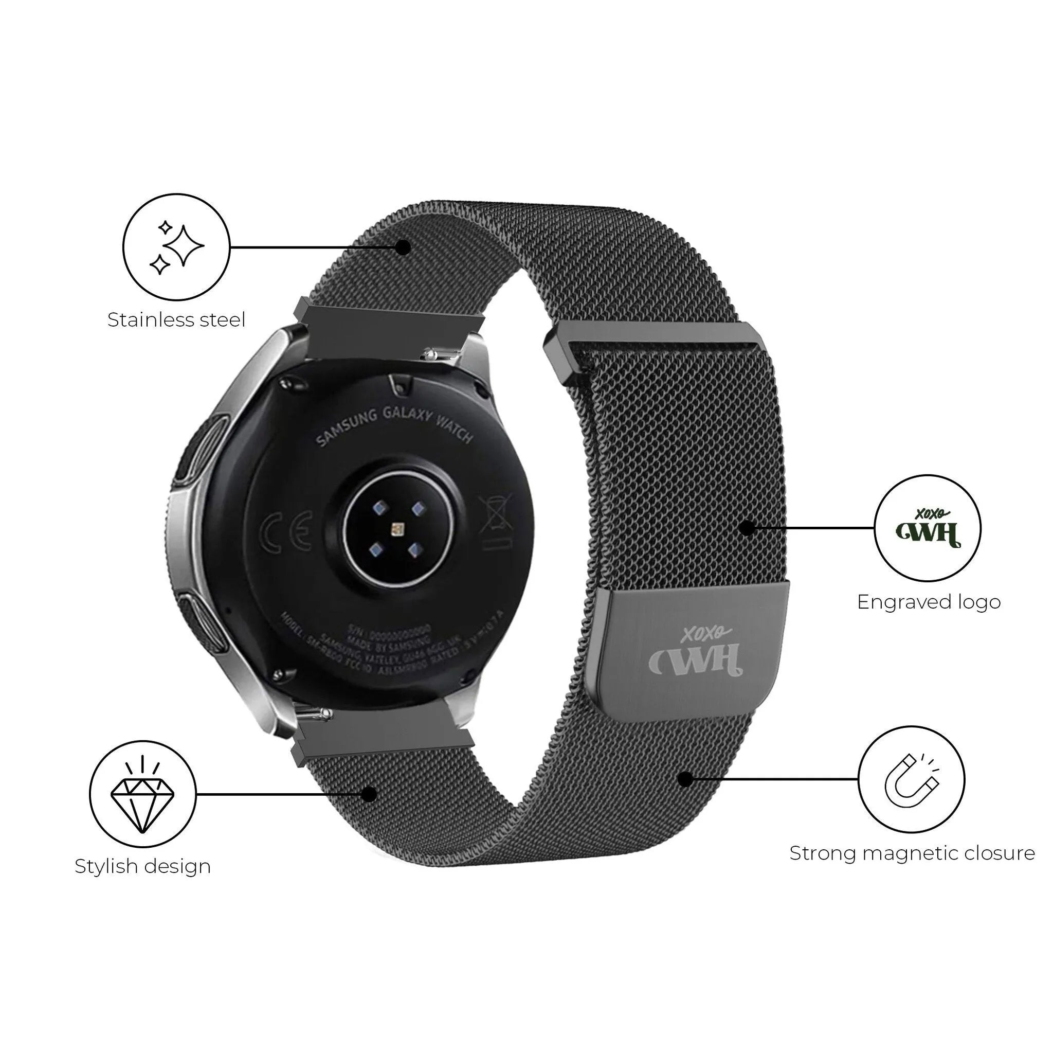 xoxo Wildhearts Polar Ignite 2 Milanese Strap (Black)