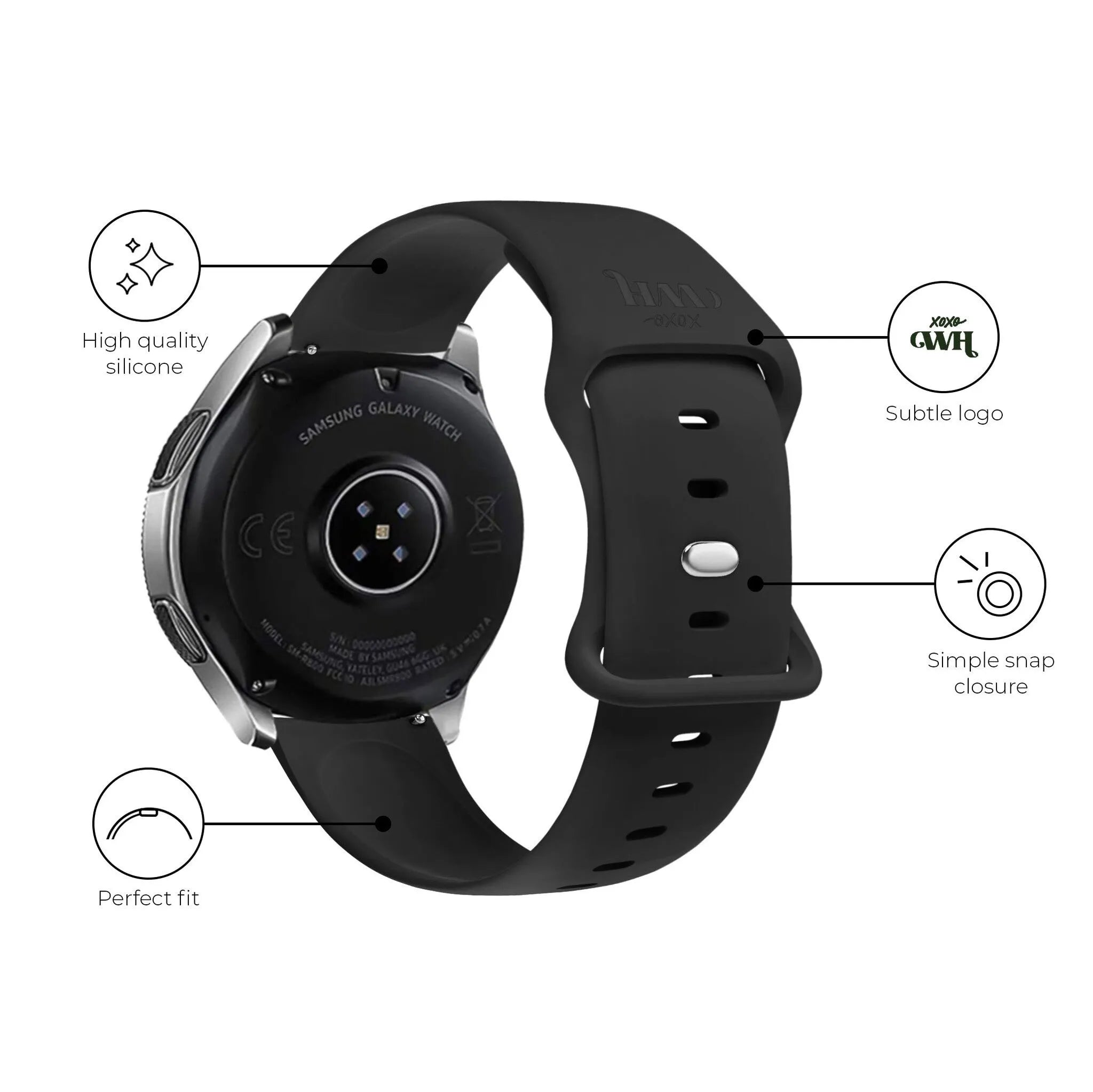 xoxo Wildhearts Amazfit GTR 2 Silicone Strap (Black)