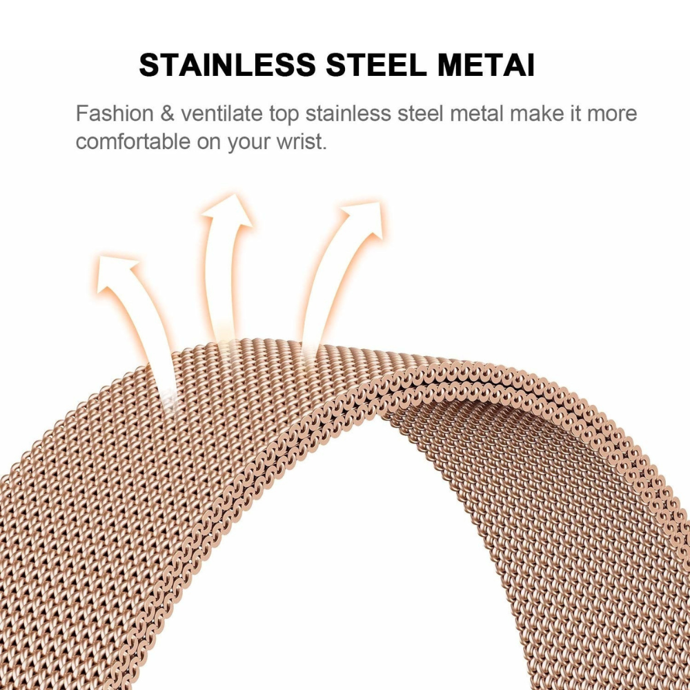 Watch Strap 22mm Milanese - Quick Release (Rose Gold)