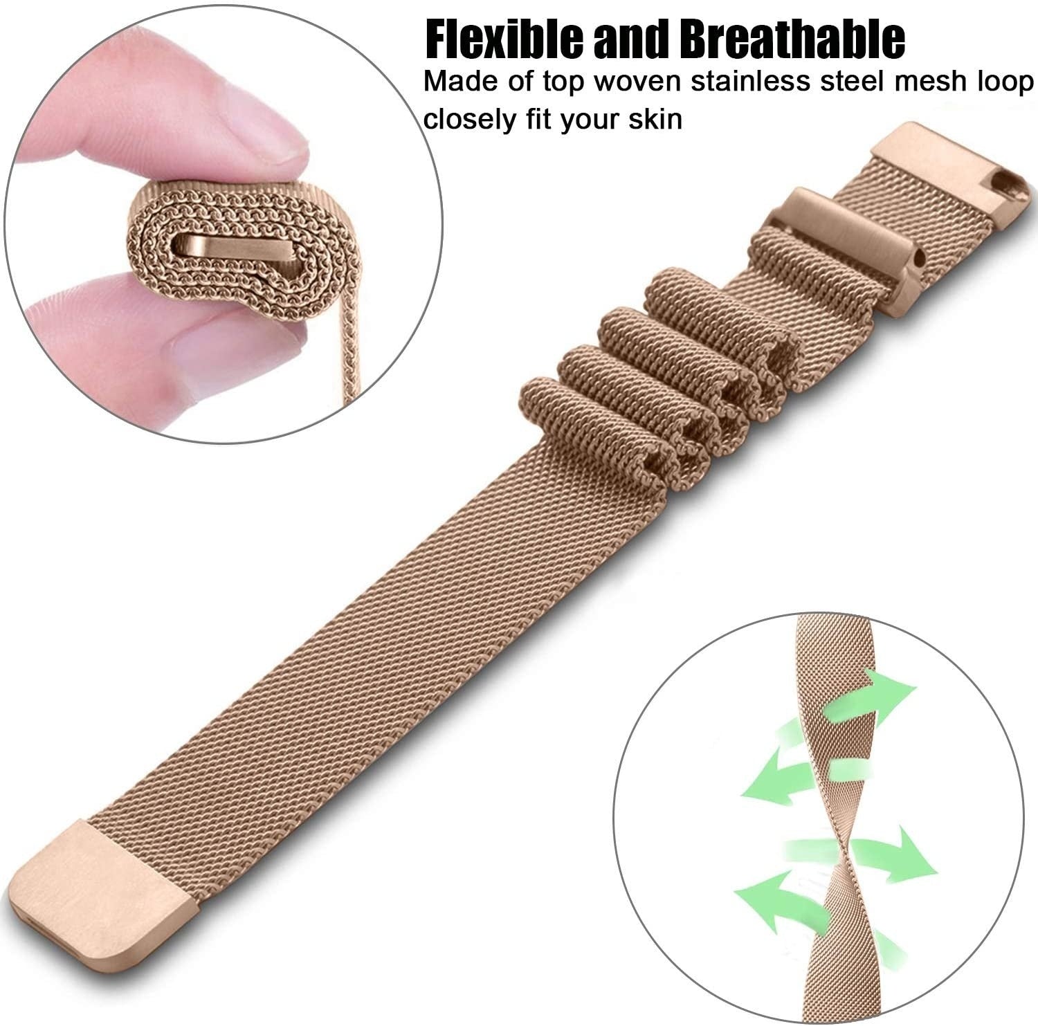 Garmin Forerunner 265 Milanese band (rosé goud)
