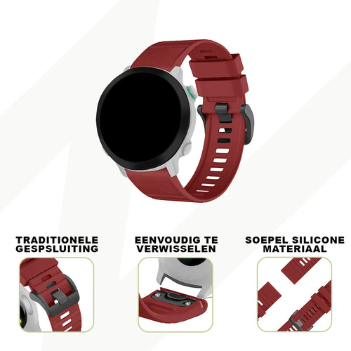 Bandz Garmin Forerunner 935 siliconen band met gesp (rood)