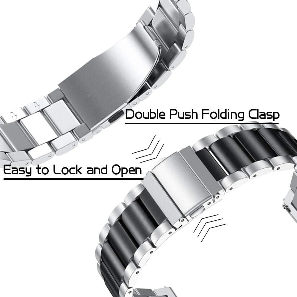 Bracelet acier Oppo Watch X2 Mini (argent/noir)