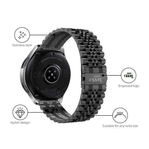 xoxo Wildhearts Huawei Watch GT 3 42mm stalen band (zwart)