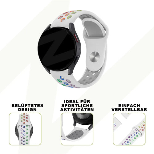 Bandz Coros Pace 2 sport band 'Deluxe' (wit/rainbow)