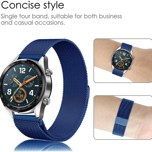 Milanese Strap, blue, infographic (USP banner)