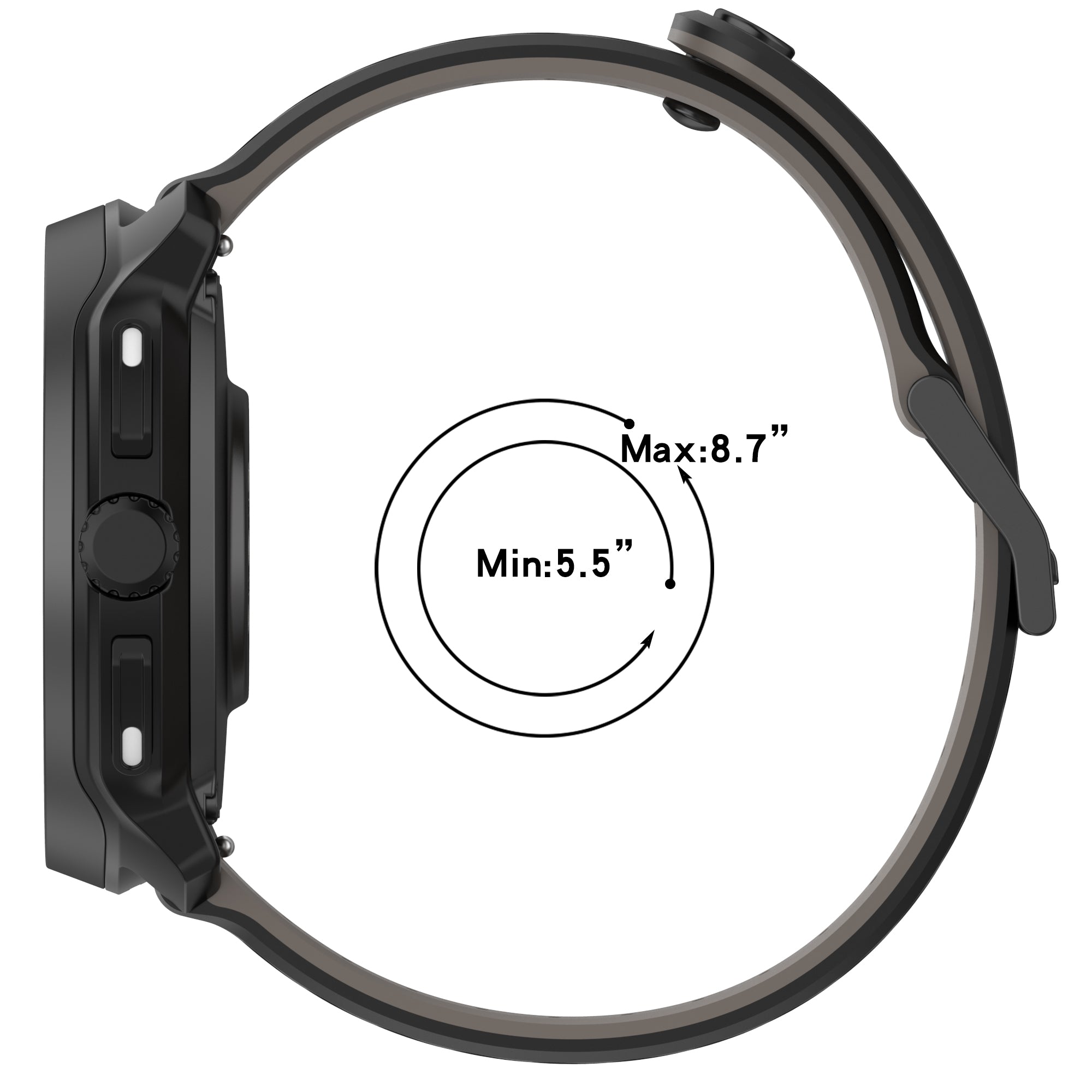 Huawei Watch GT Striped Silicone Strap (Black)