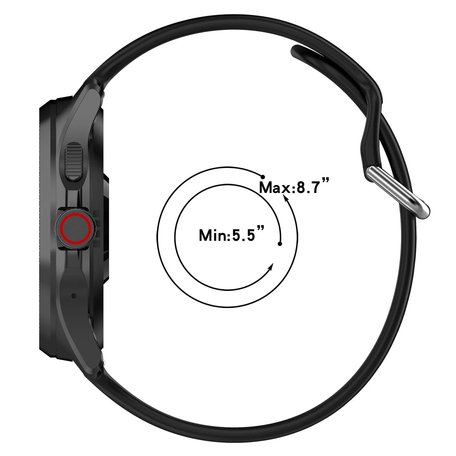 Coros Apex 4 - 46mm Silicone Buckle Strap (Black)