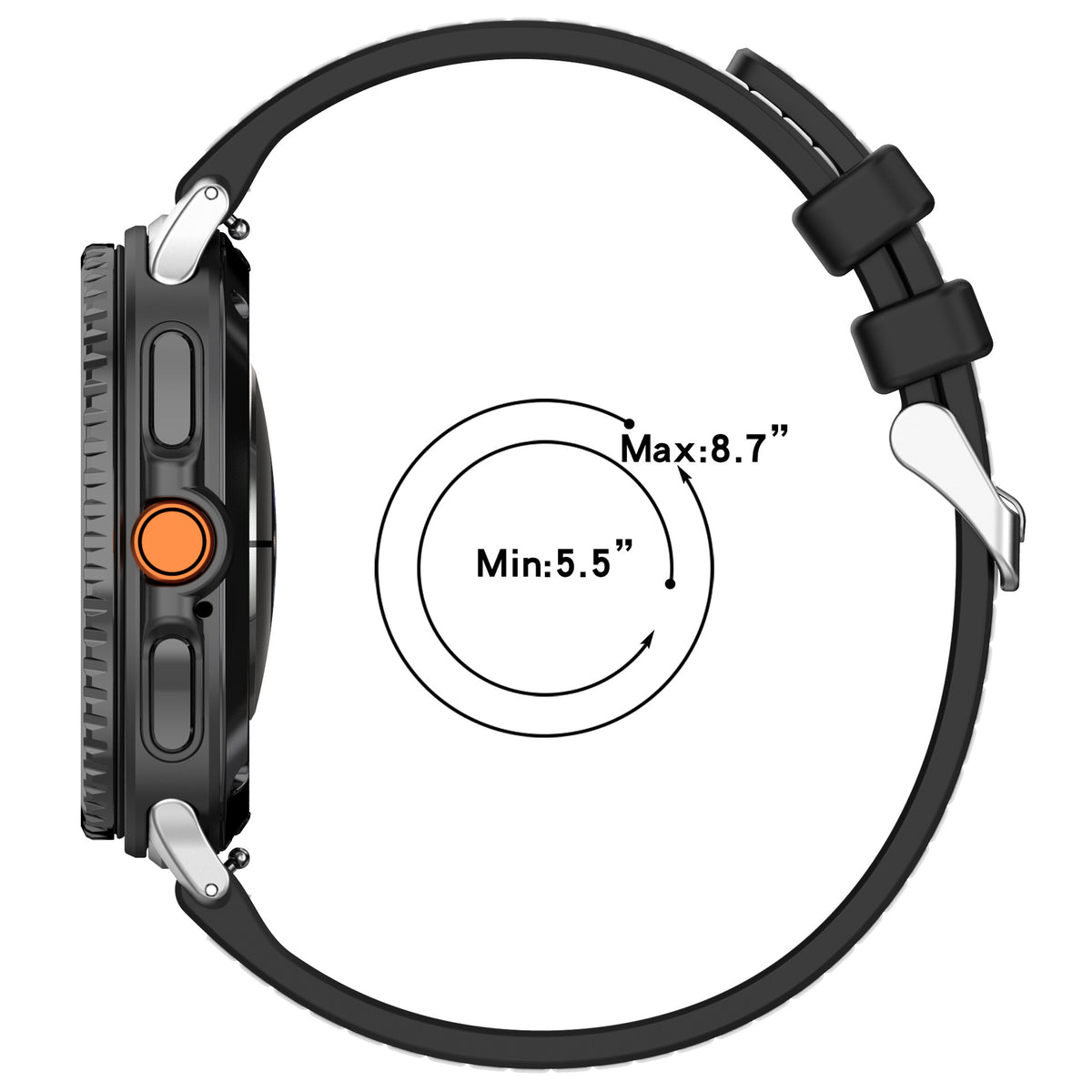 Samsung Galaxy Watch 8 Classic Nylon Hybrid Strap (Black)