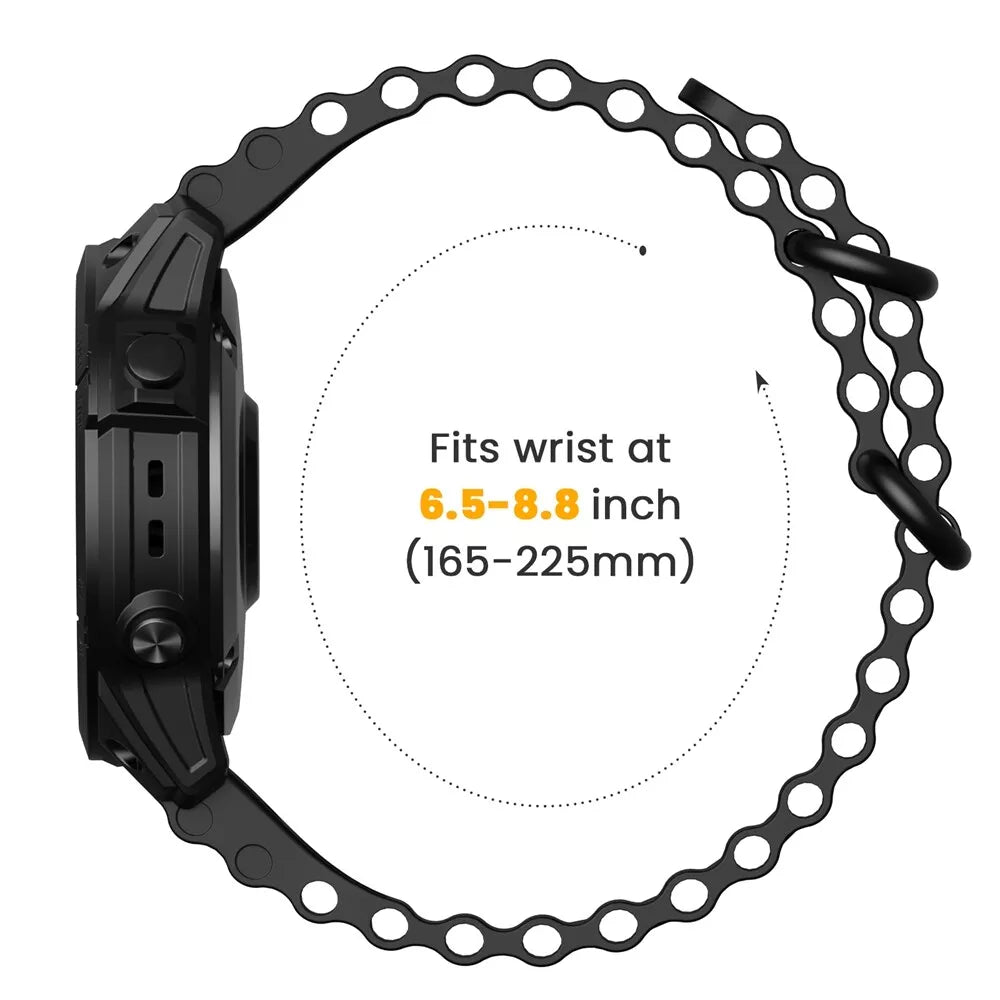 Correa ondulada Garmin Quatix 8 - 51mm (negro)