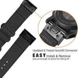 Garmin Instinct 3 - 45mm Nylon Schnallenarmband (Schwarz)