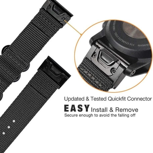 Bracelet nylon boucle Garmin Tactix 8 - 47mm (noir)