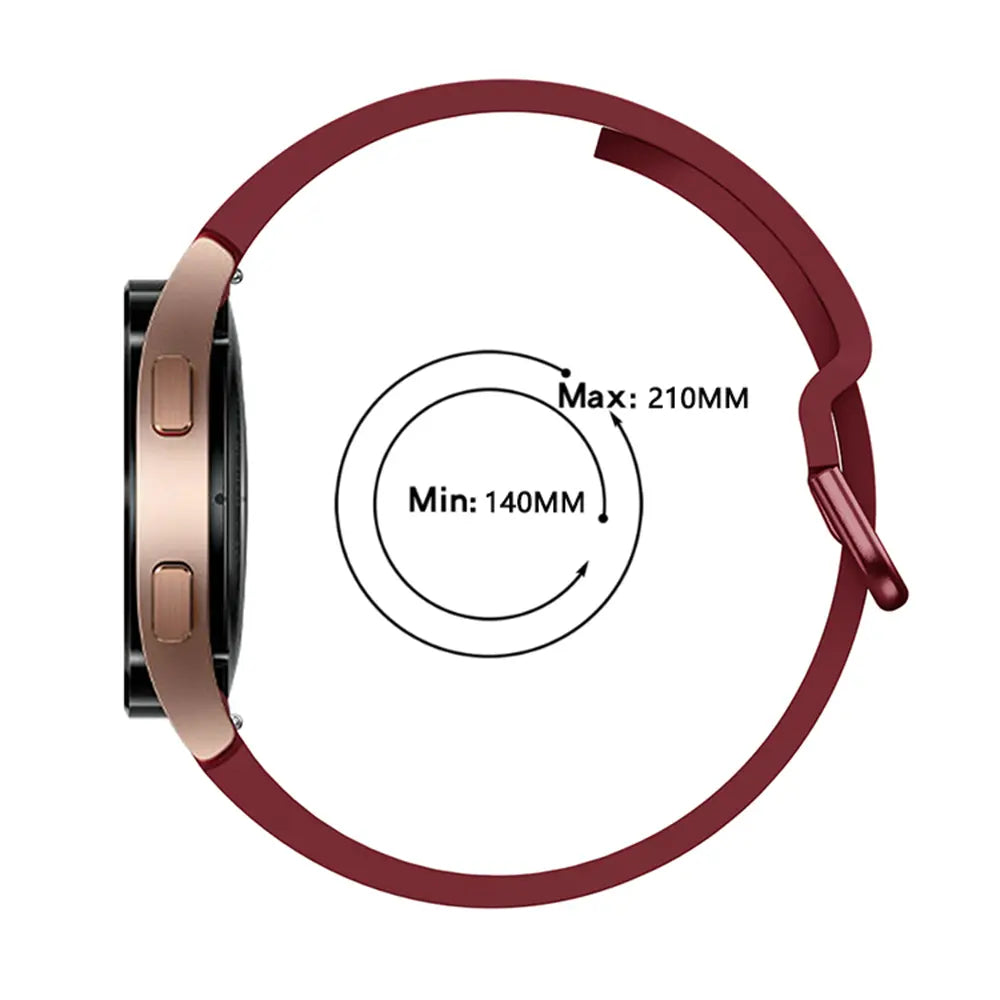Samsung Galaxy Watch 7 - 44mm Buckled Silicone Strap (Wine Red)