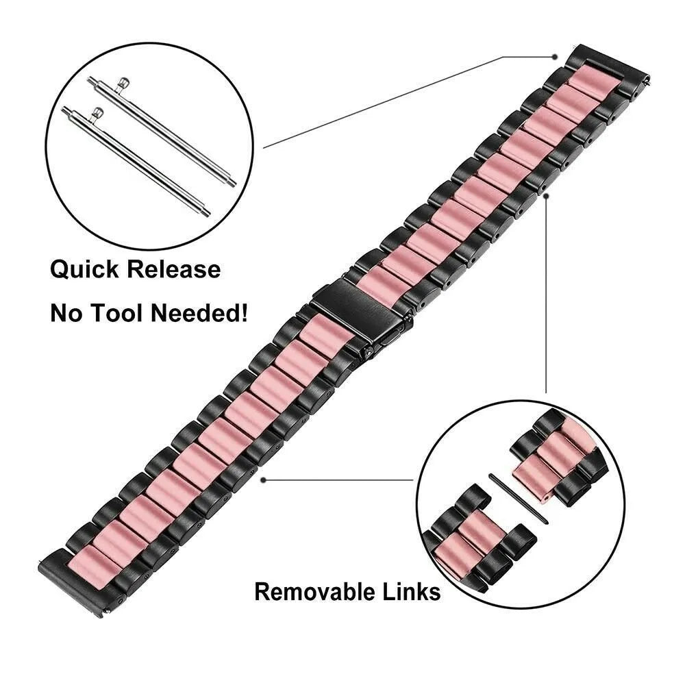 Amazfit Active Steel Strap (Black/Pink)