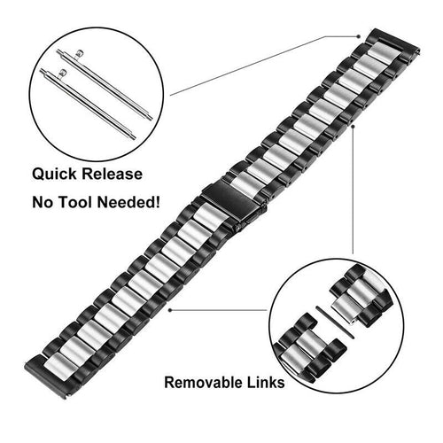 Bracelet acier Amazfit Active 2 (noir/argent)