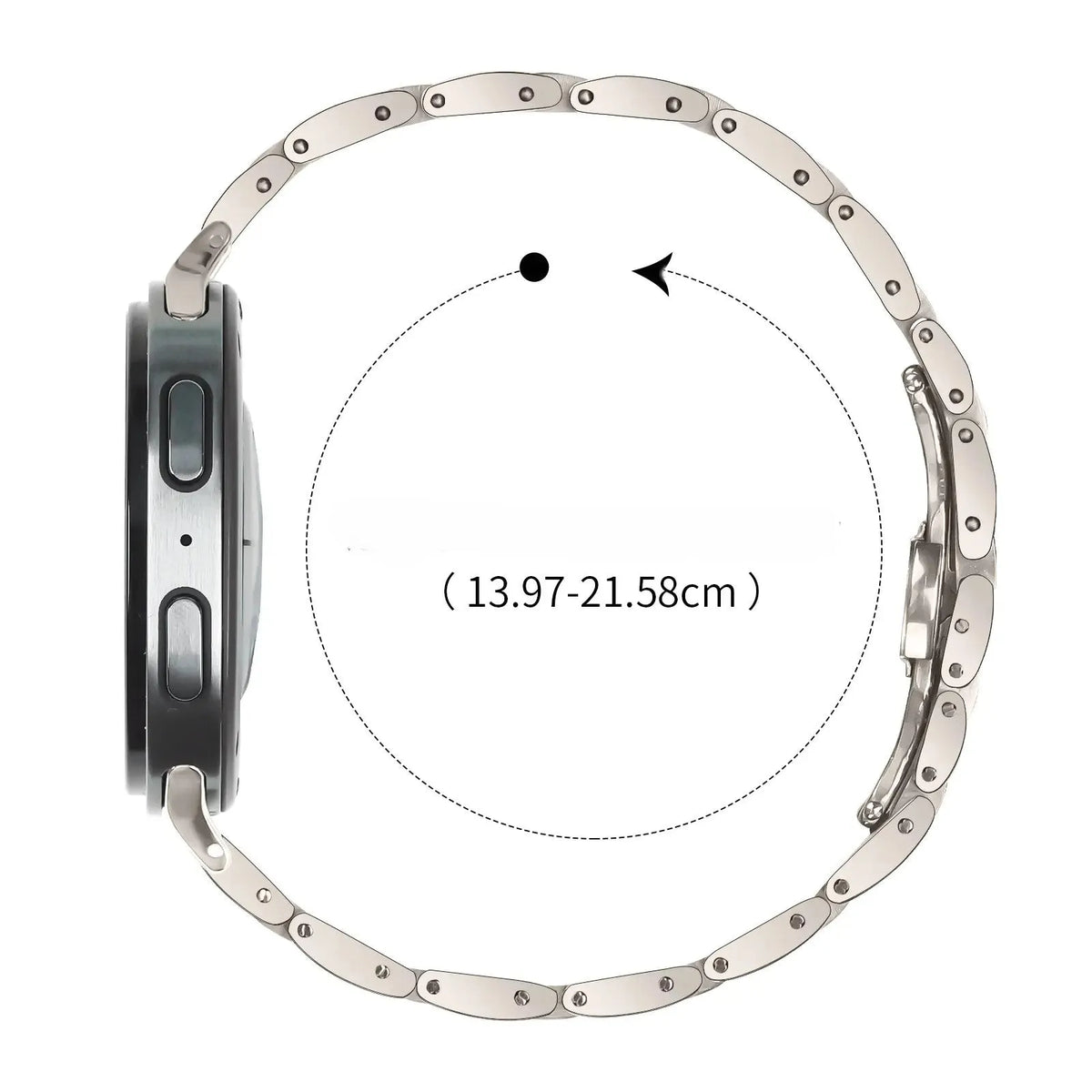 Samsung Galaxy Watch 8 Classic slimfit stalen band (sterrenlicht)