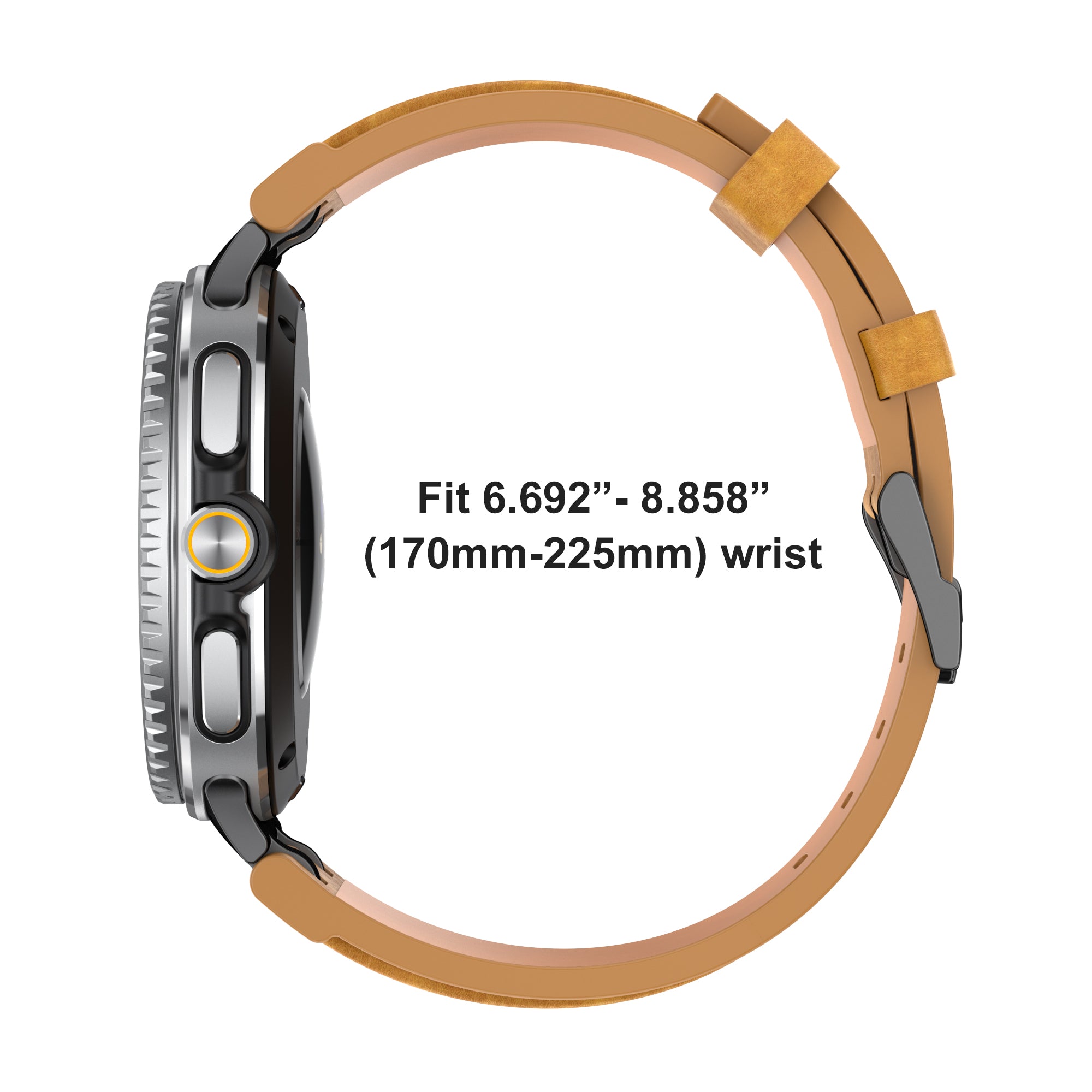 Bracelet cuir solide Samsung Galaxy Watch 8 - 40mm (marron)