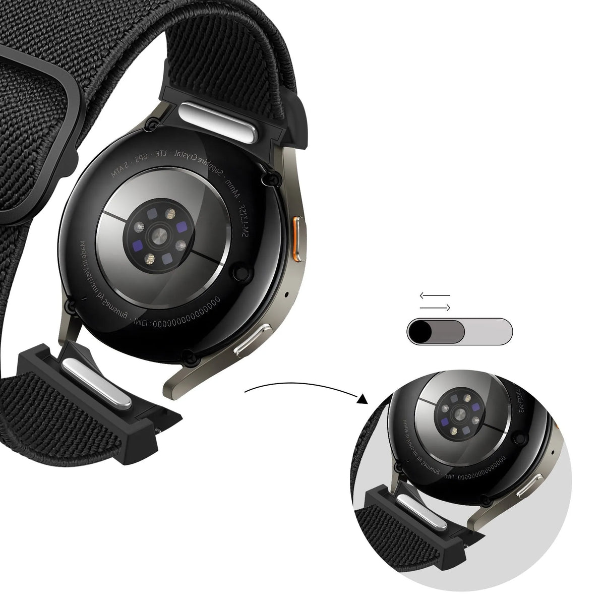 Bandz Bracelet elastique 'Easy Fit' Samsung Galaxy Watch 6 Classic - 43mm (noir)