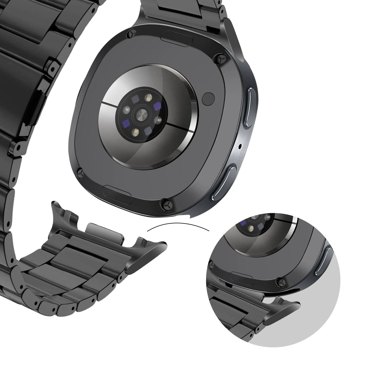 Bandz Samsung Galaxy Watch 8 Classic Steel Strap 'Classic' (Black)