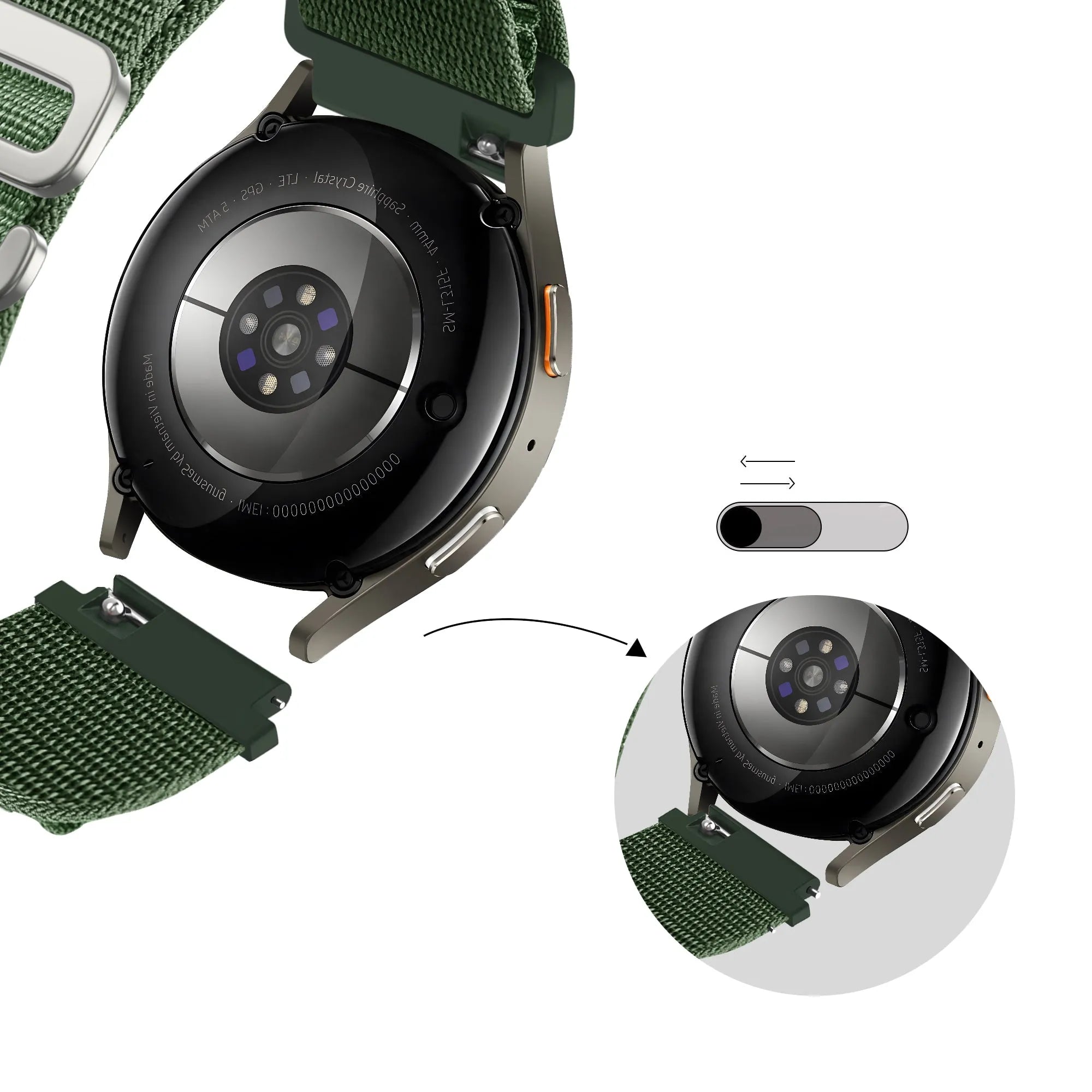 Bandz Coros Apex 4 - 42mm Alpine Nylonarmband (Grün)