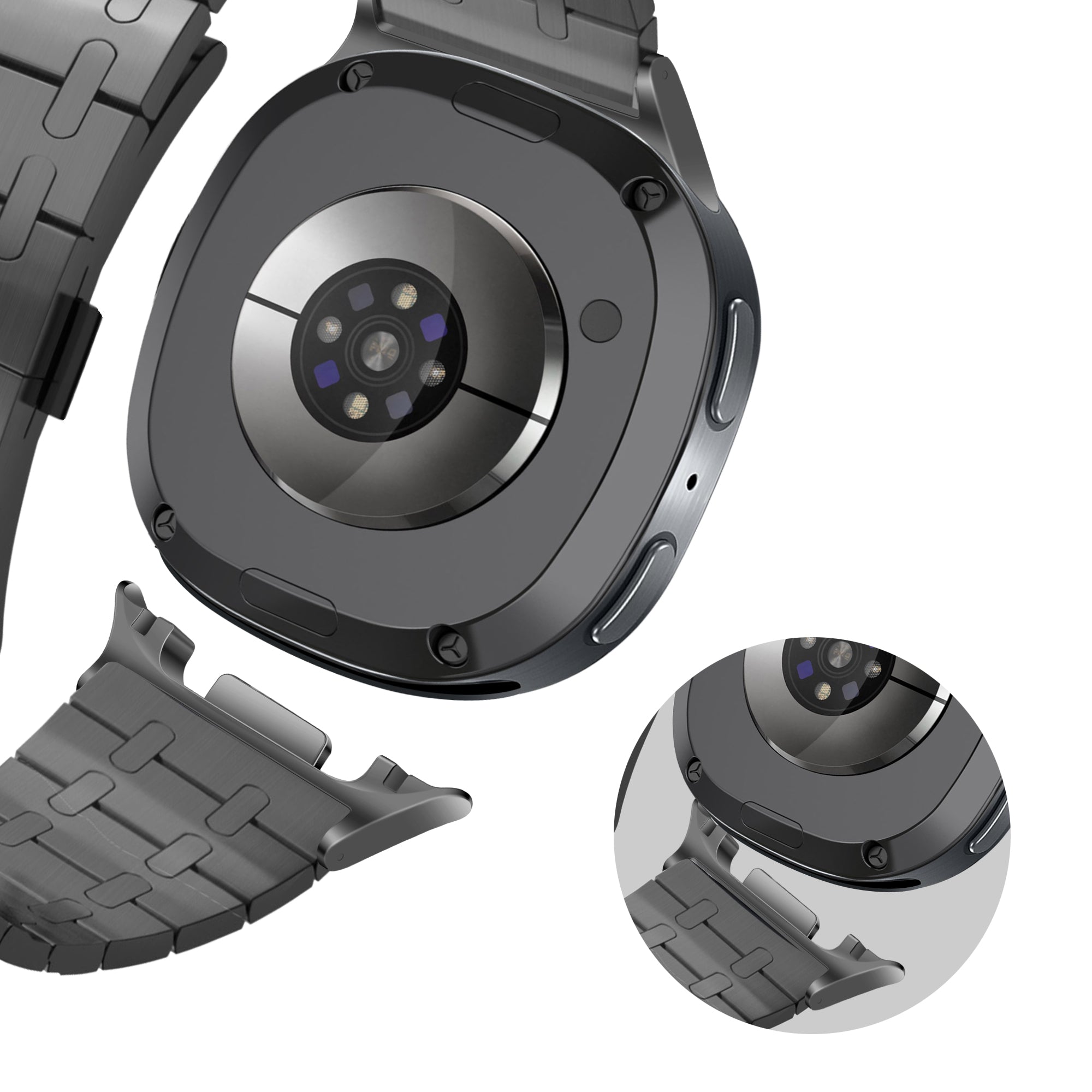 Bandz Samsung Galaxy Watch 8 - 40mm stalen band 'Royal' (zwart)