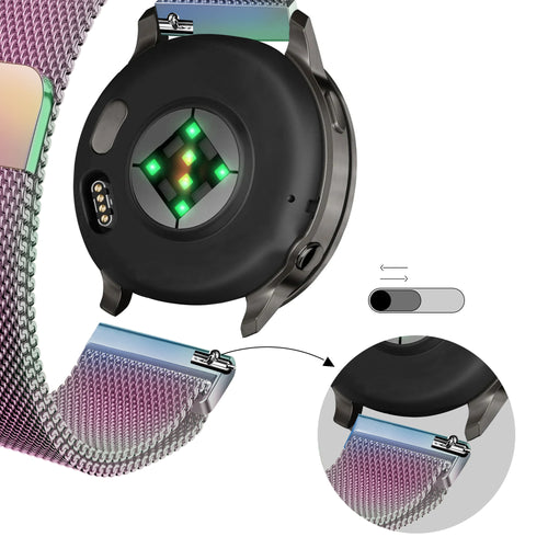 Bandz Garmin Forerunner 170 Milanese Loop Armband (Perlmutt)