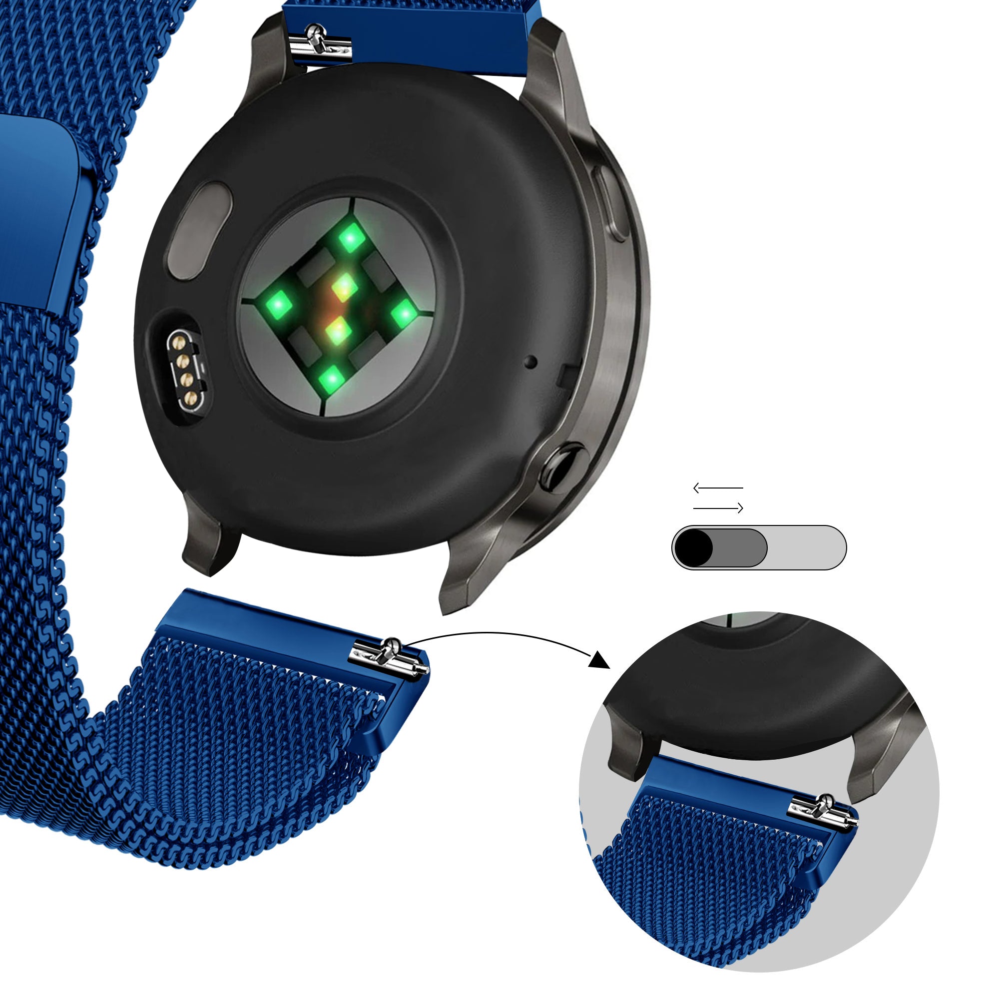 Bandz Bracelet milanais 'Loop' Garmin Forerunner 70 (bleu)
