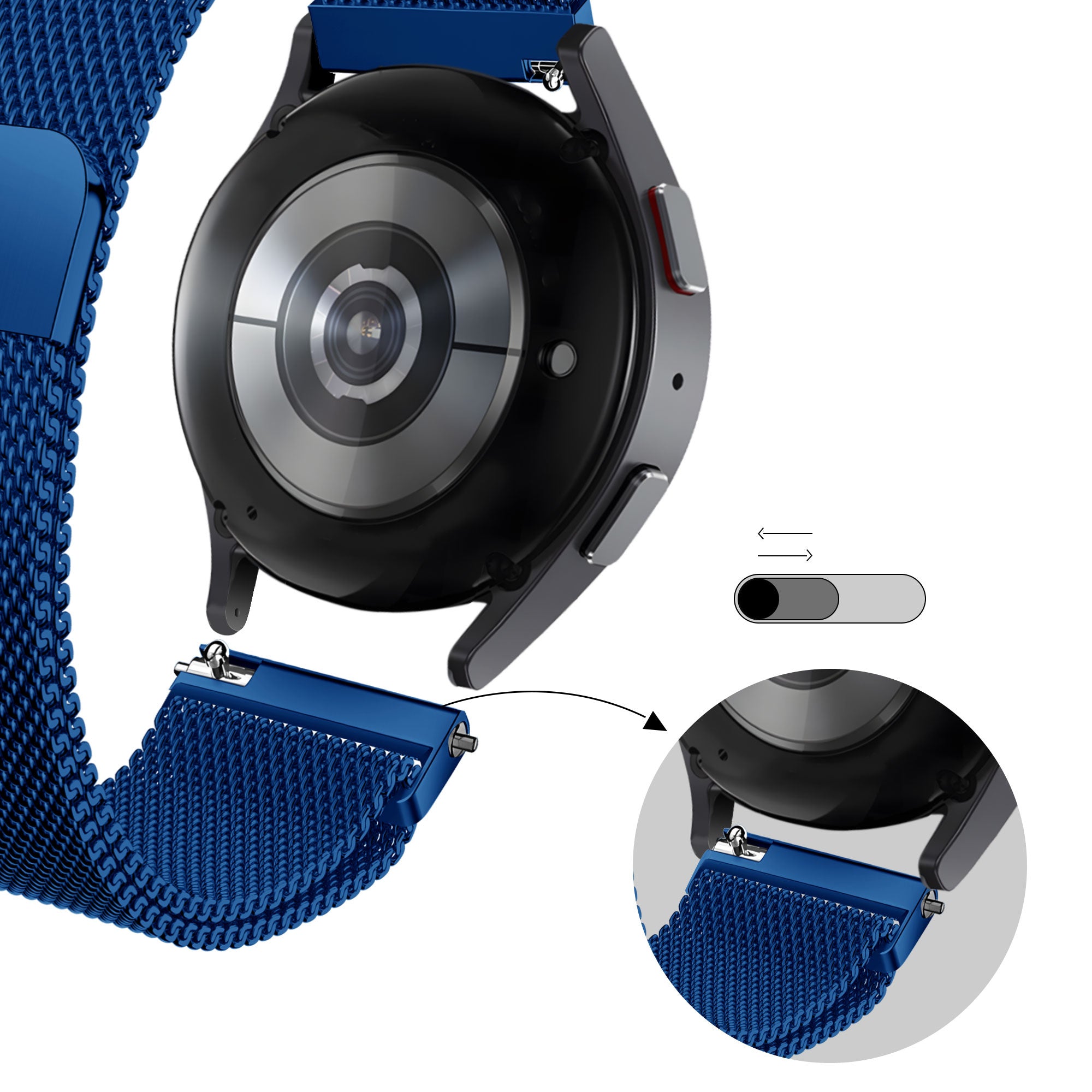 Bandz Garmin Vivomove Trend Milanese loop band (blauw)