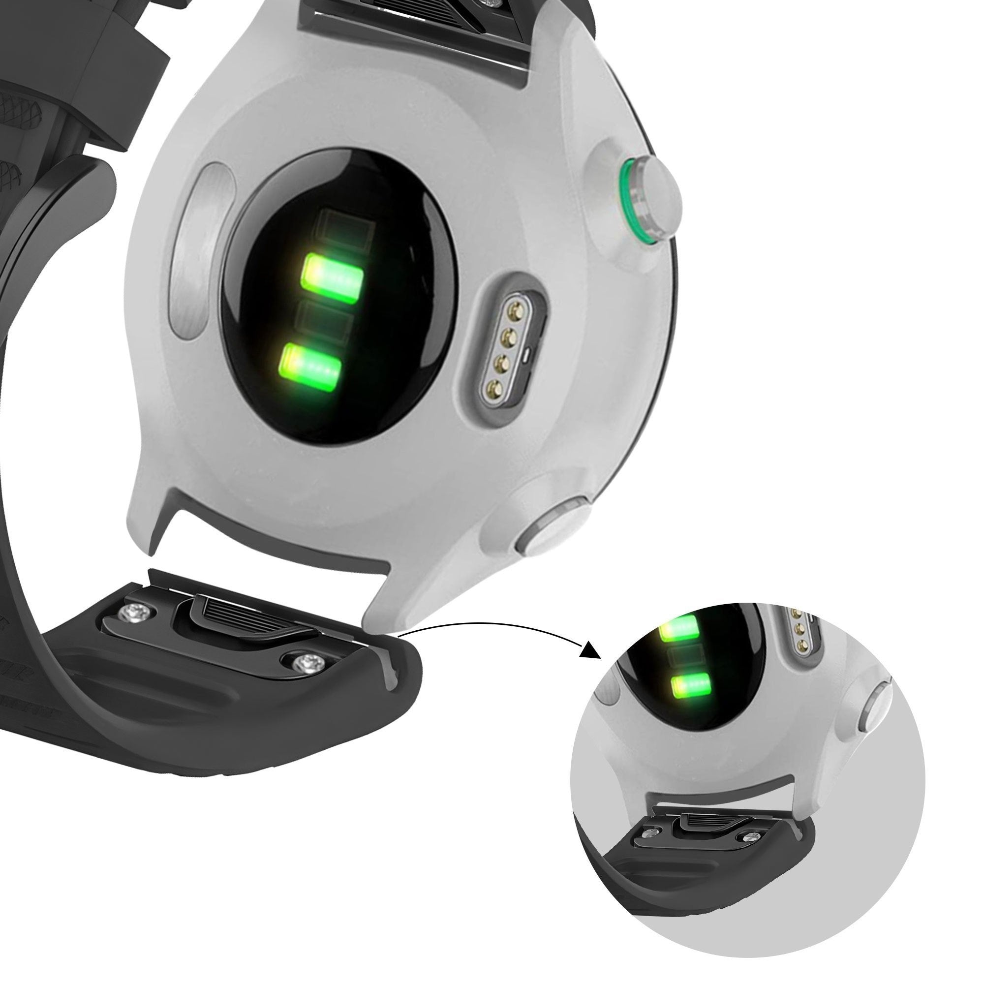 Bandz Garmin Instinct 2 siliconen band met gesp (zwart)