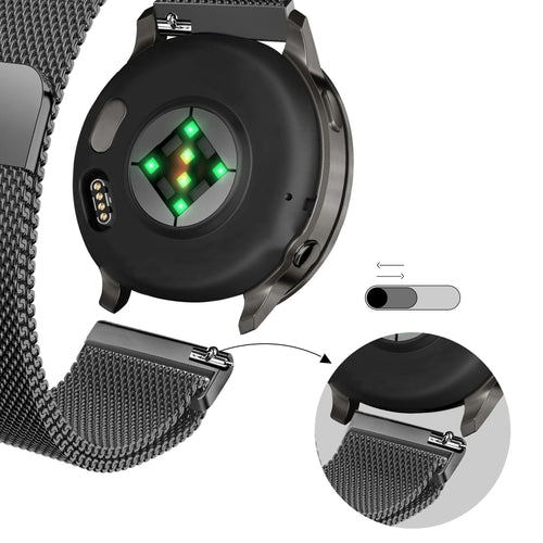 Bandz Garmin Forerunner 170 Milanese loop band (zwart)