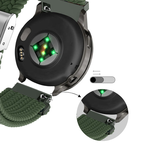 Bandz Garmin Forerunner 170 Woven Nylon Strap (Olive Green)