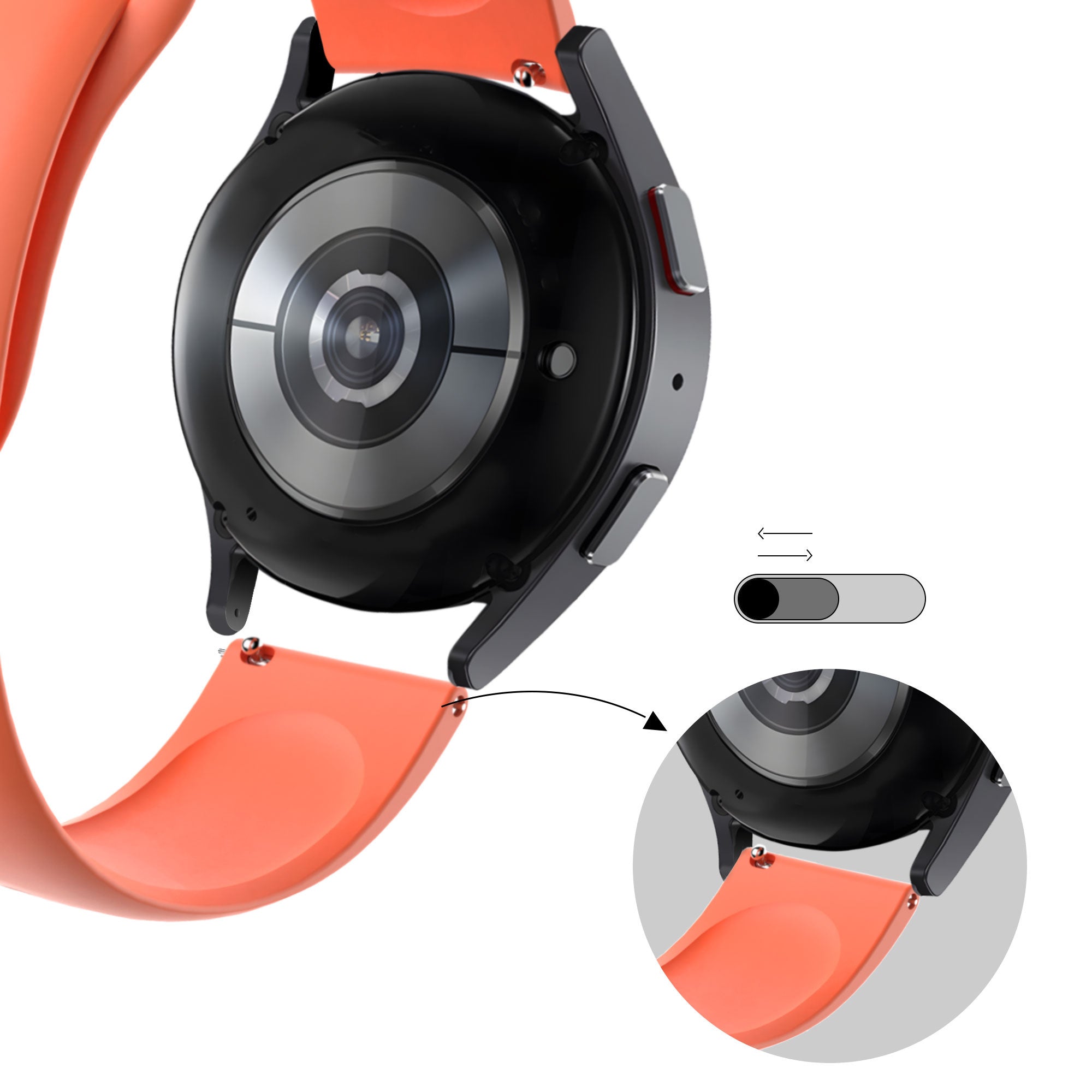 Bandz Huawei Watch 5 - 46mm sport band 'Deluxe' (oranje)