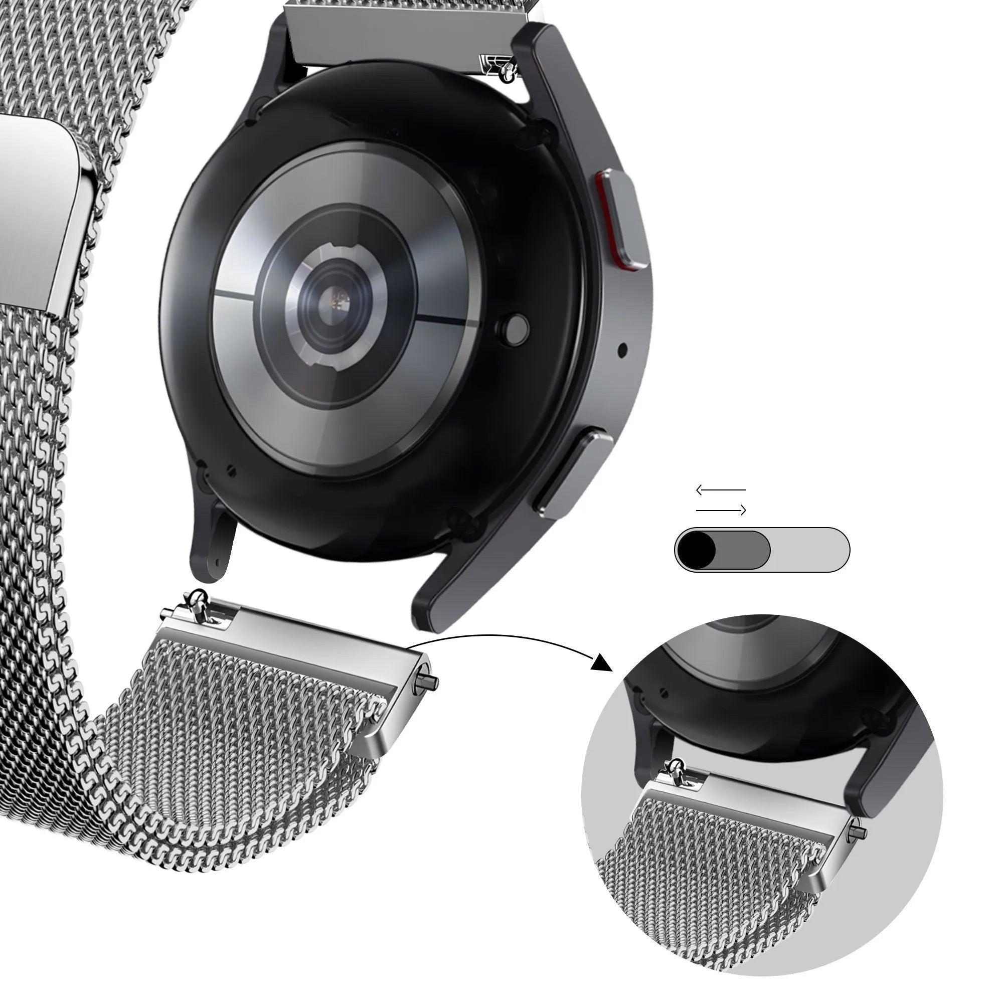 Bandz Suunto 5 Peak Milanese Loop Strap (Silver)