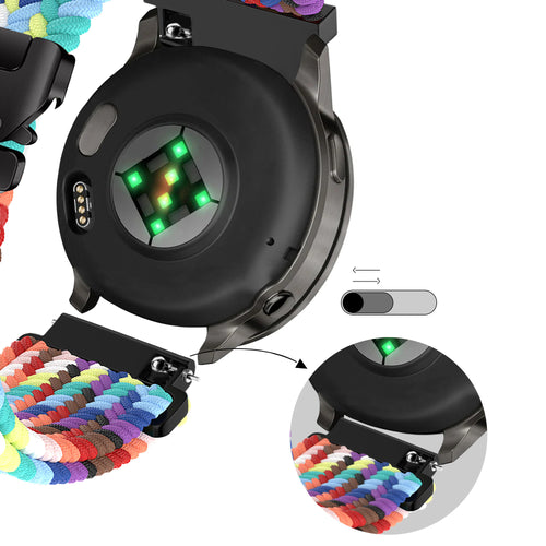 Bandz Garmin Forerunner 255s Braided Strap 'Parachute' (Rainbow)