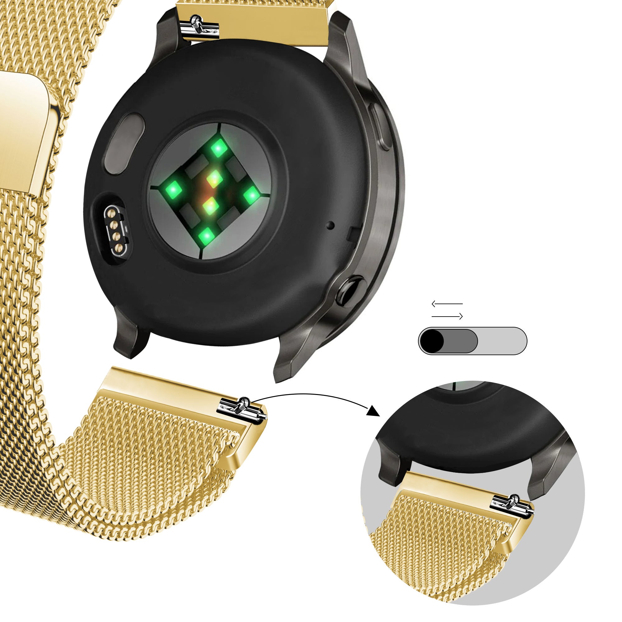 Bandz Bracelet milanais Loop Garmin Venu 3s (or)