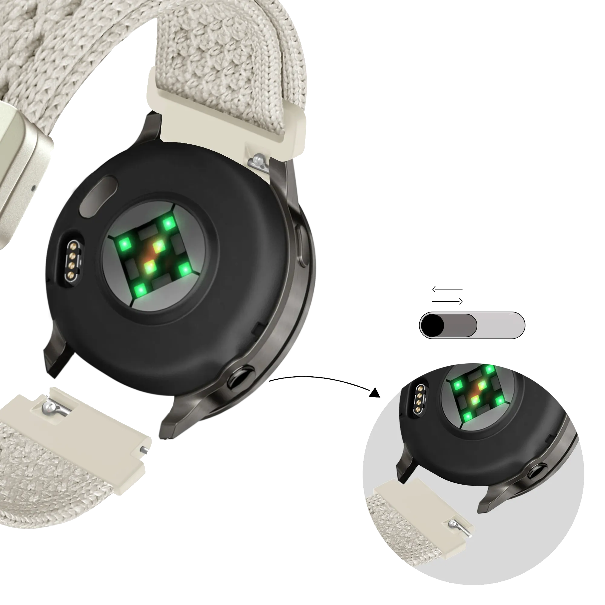 Bandz Correa nylon Vintage Garmin Approach J1 (blanco estrella)