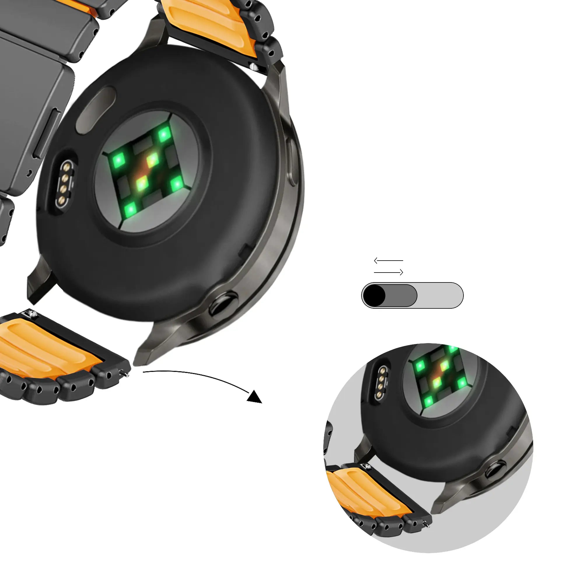 Bandz Gard Pro Ultra 2+ Titanarmband 'Hybrid' (Schwarz/Orange)