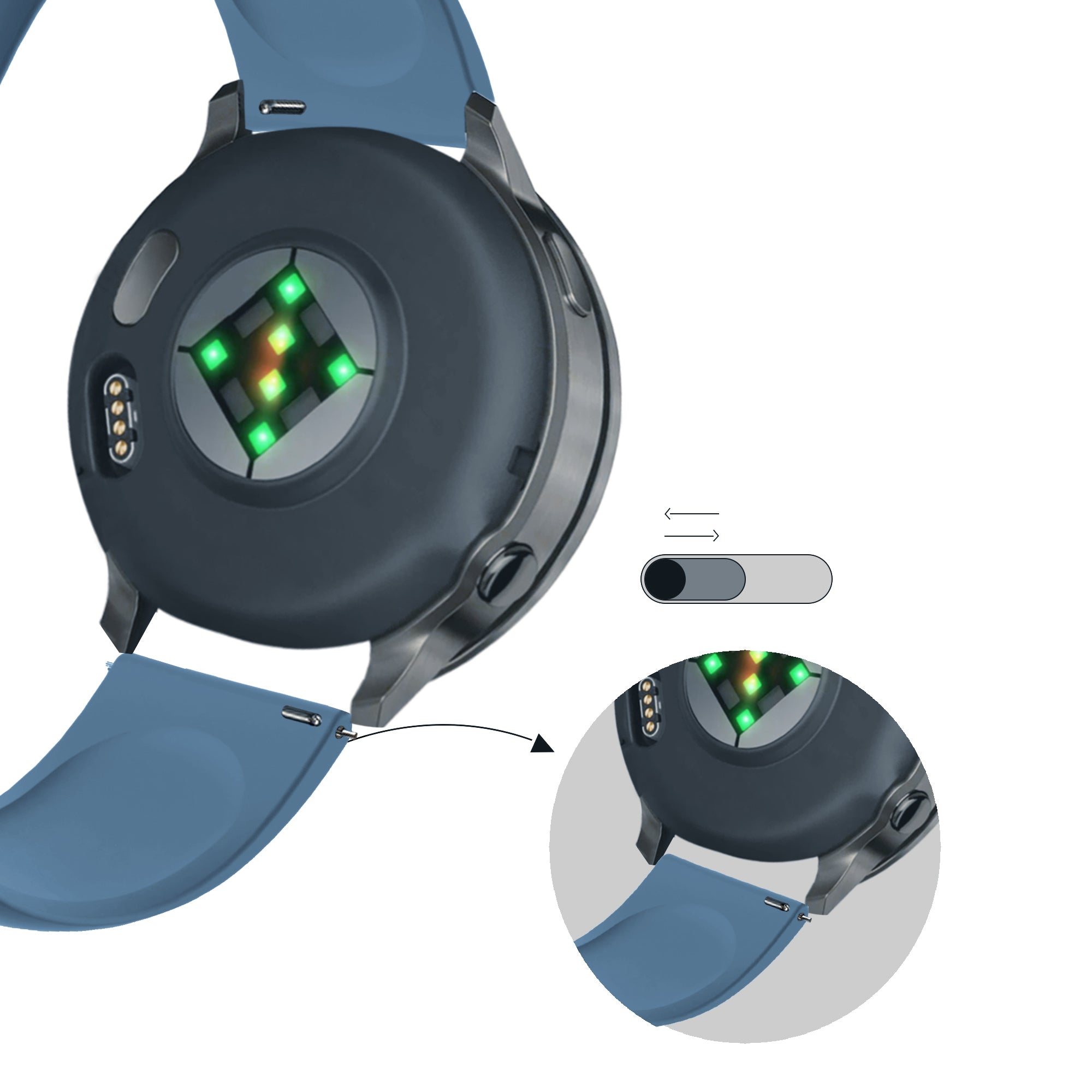 Bandz Bracelet sport 'Deluxe' Garmin Venu 3s (bleu-gris)