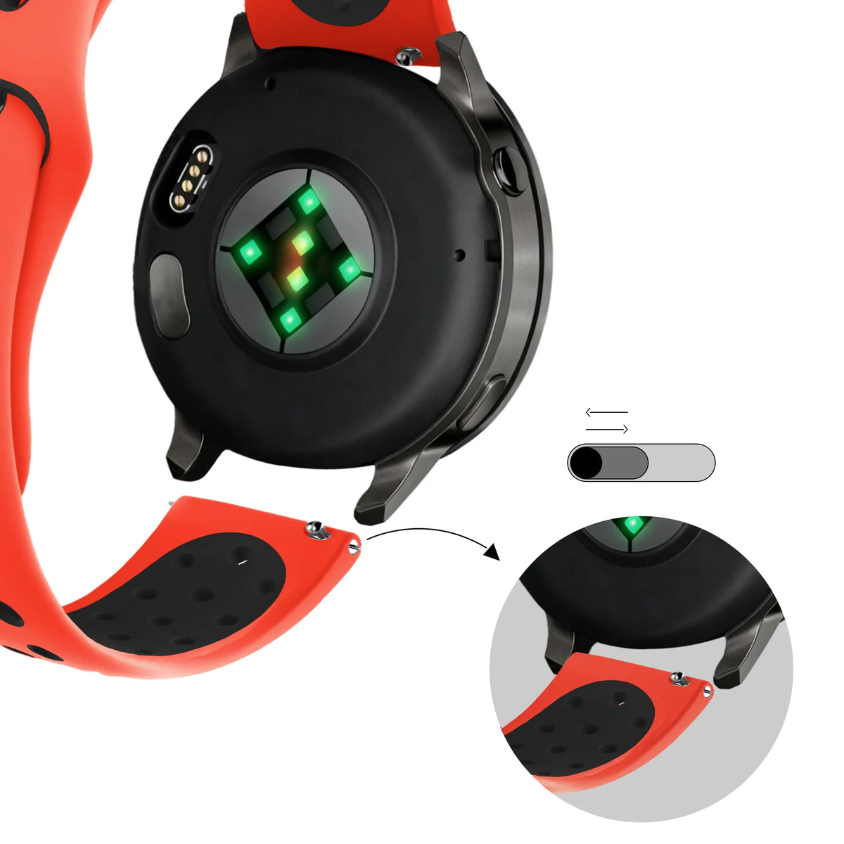 Bandz Correa deportiva 'Deluxe' Garmin Venu 2 Plus (rojo/negro)
