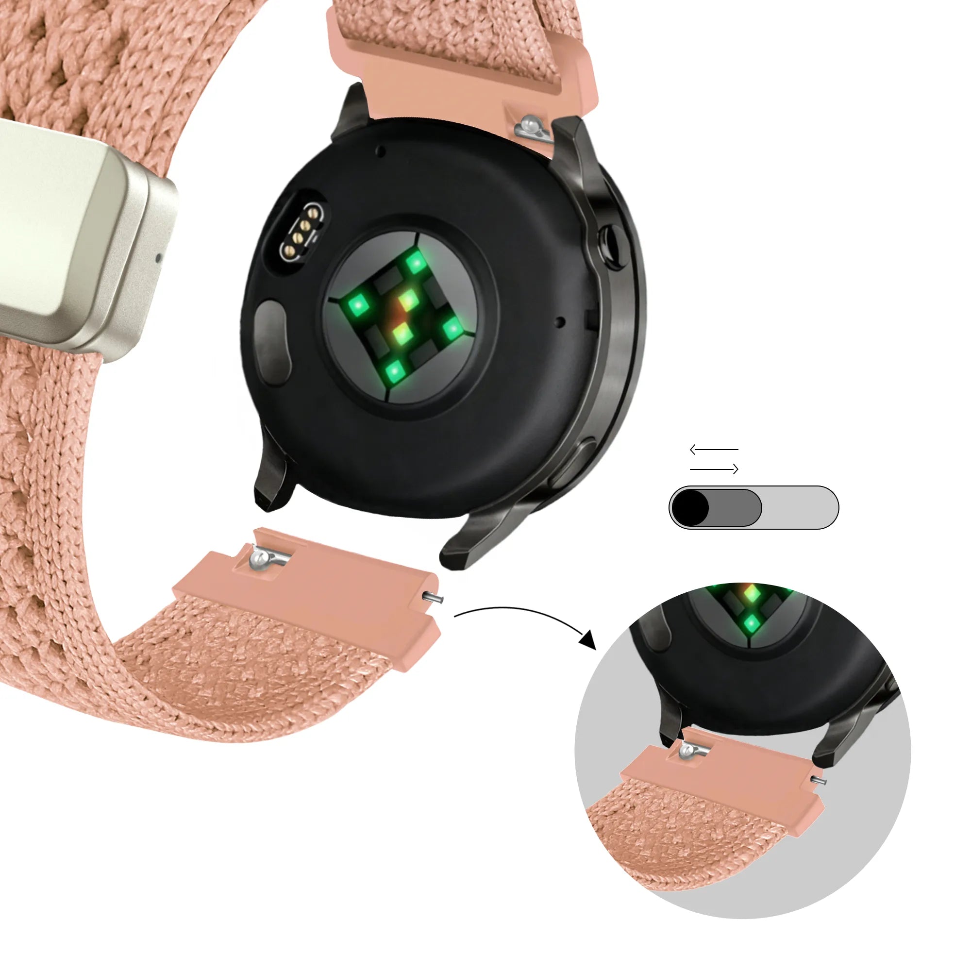Bandz Oppo Watch X2 Mini vintage nylon band (antiek roze)