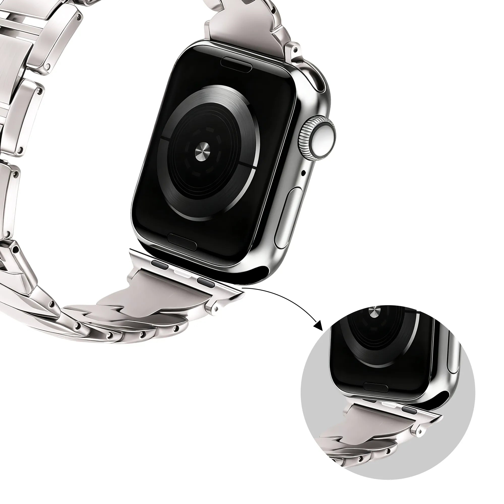 Bandz Apple Watch Premium Metallarmband 'Twisted' (Polarstern)