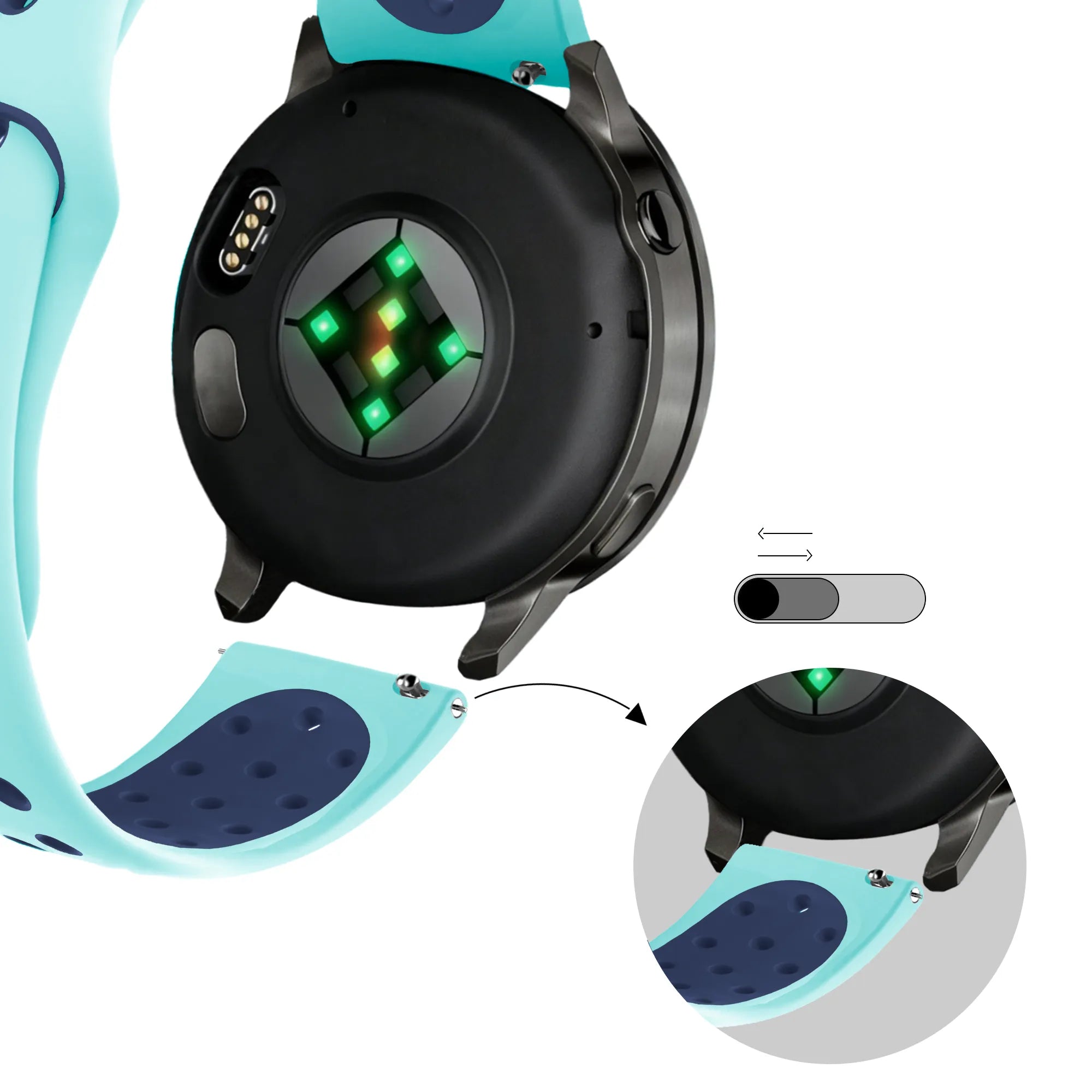 Bandz Correa deportiva 'Deluxe' Garmin Vivomove Sport (agua/azul)