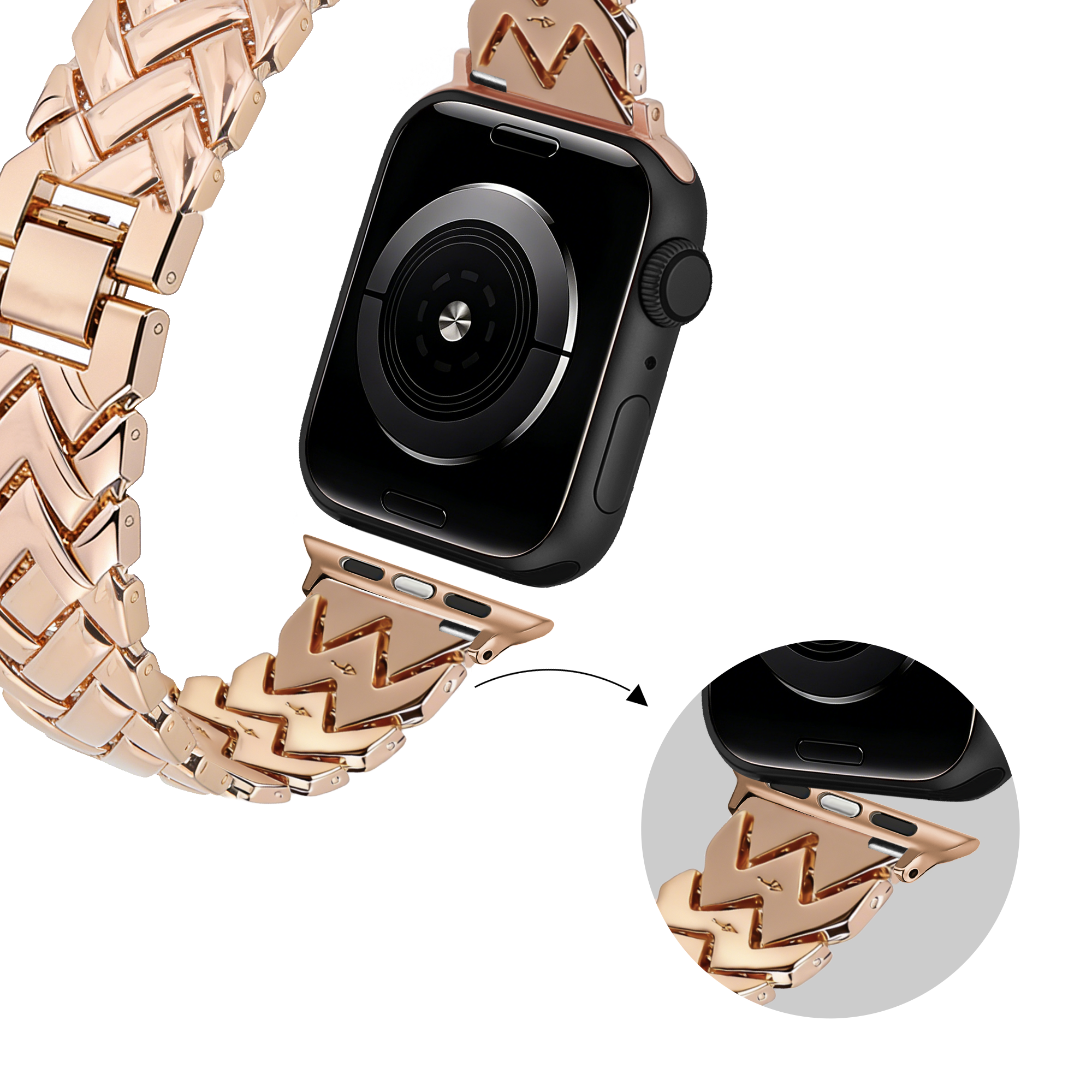 Bandz Correa metálica 'V-Type' Apple Watch (oro rosado)